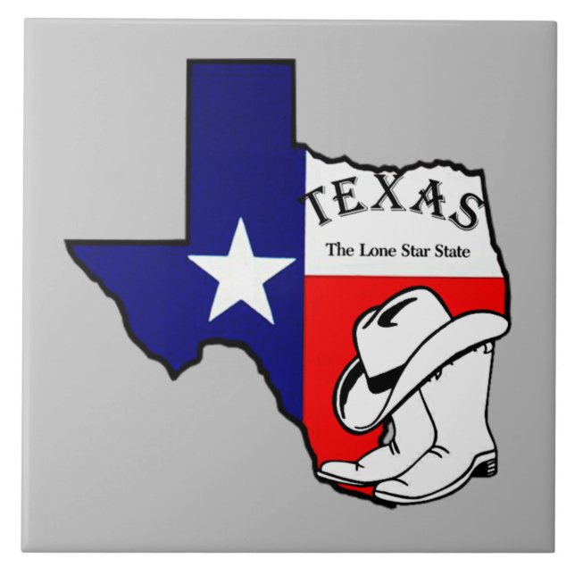 Texas, The Lone Star State, Ceramic Tile (Front)