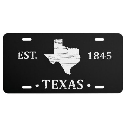 texas the lone star state contour license plate
