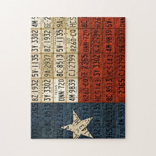 Texas The Lone Star State Flag License Plate Art Jigsaw Puzzle