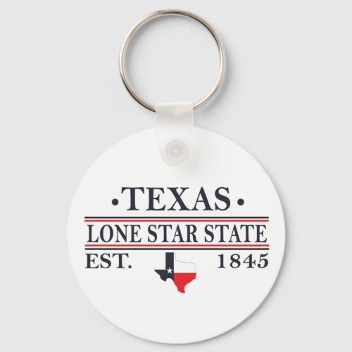 texas the lone star state map contour keychain