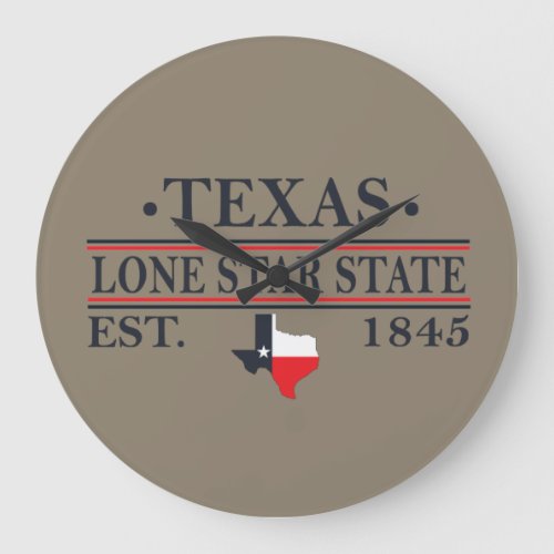 texas the lone star state map contour large clock