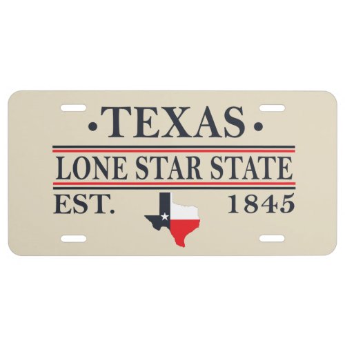 texas the lone star state map contour license plate