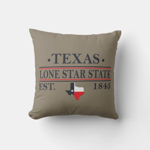 texas the lone star state map contour throw pillow