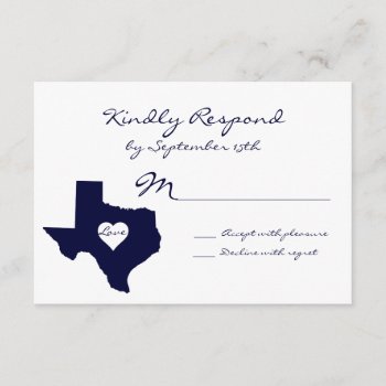 Texas Theme Navy Wedding Rsvp Cards by CustomWeddingSets at Zazzle