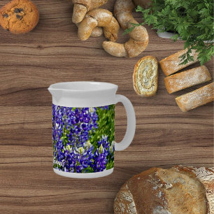 Texas-Themed Bluebonnet Porcelain Pitcher