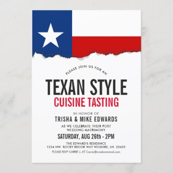 Texas Themed Cuisine | Party Flag Invite by HappyPlanetShop at Zazzle