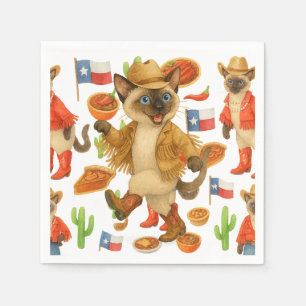 Texas themed for Cat Lovers Napkins