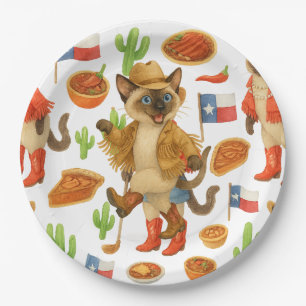 Texas themed for Cat Lovers Paper Plates
