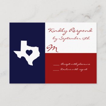 Texas Themed Red White Blue Wedding Rsvp Cards by CustomWeddingSets at Zazzle