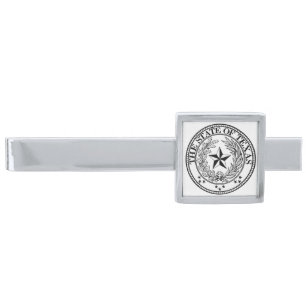 Texas Tie Bar, Silver Plated Silver Finish Tie Clip