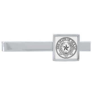 Texas Tie Bar, Silver Plated Silver Finish Tie Clip