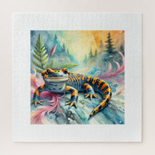 Texas tiger salamander 180924AREF132 - Watercolor Jigsaw Puzzle