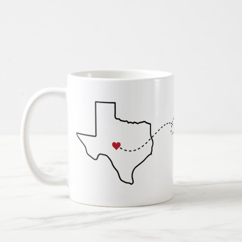 Texas to California _ Heart2Heart Coffee Mug