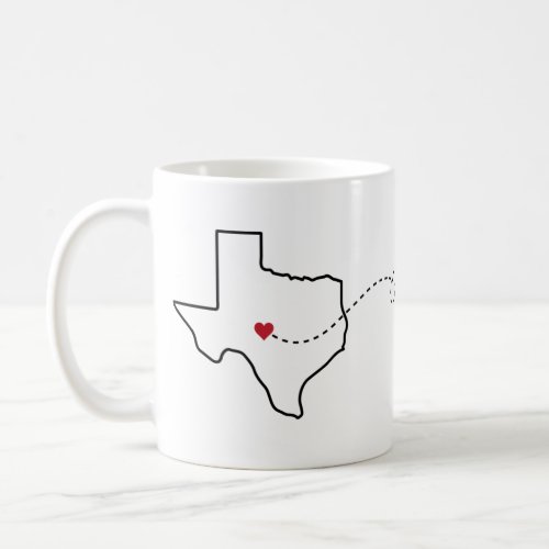 Texas to Colorado _ Heart2Heart Coffee Mug