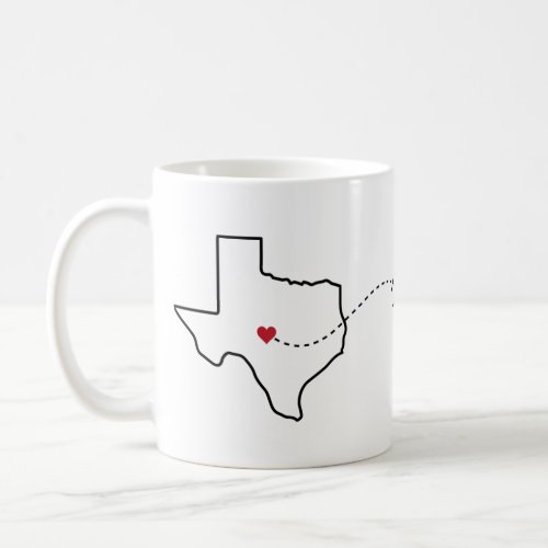 Texas to Germany _ Heart2Heart Coffee Mug
