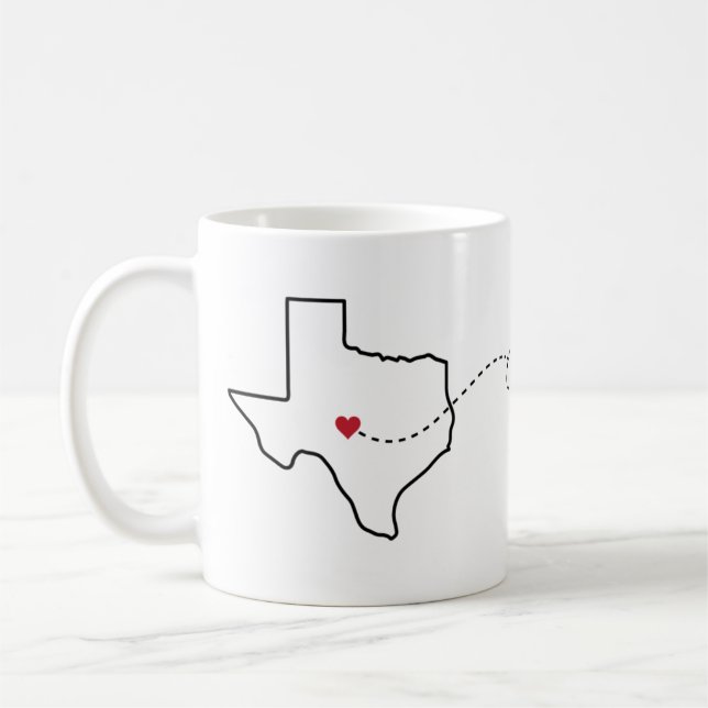 Texas to Kentucky - Heart2Heart Coffee Mug (Left)