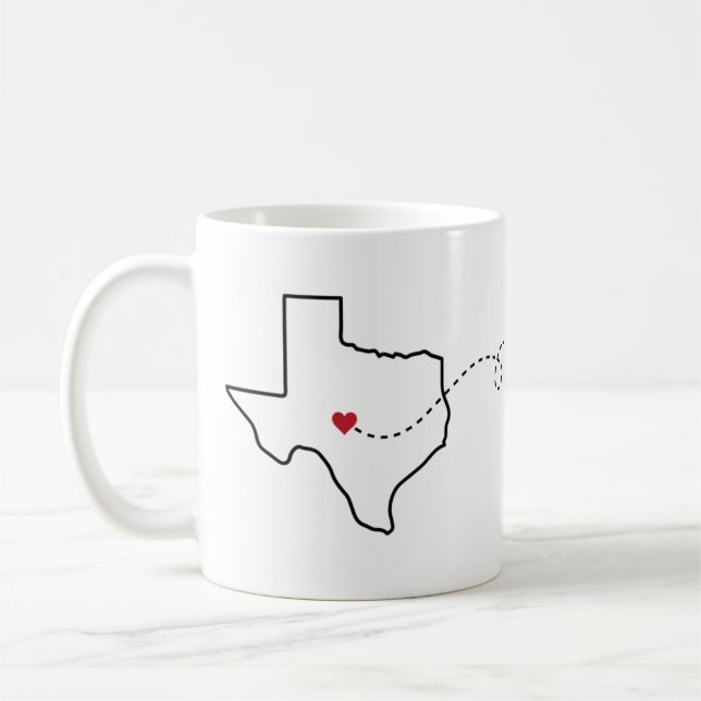 Texas to Louisiana - Heart2Heart Coffee Mug (Left)
