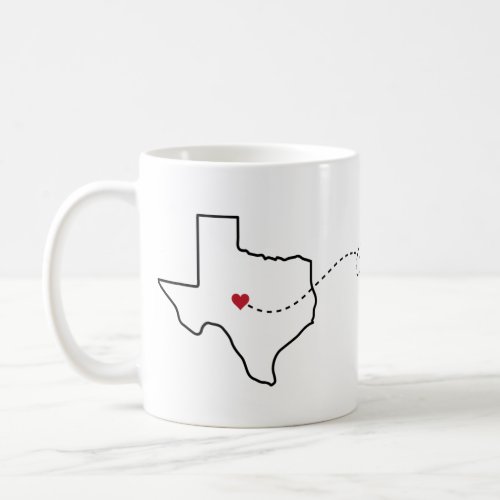 Texas to Pennsylvania _ Heart2Heart Coffee Mug