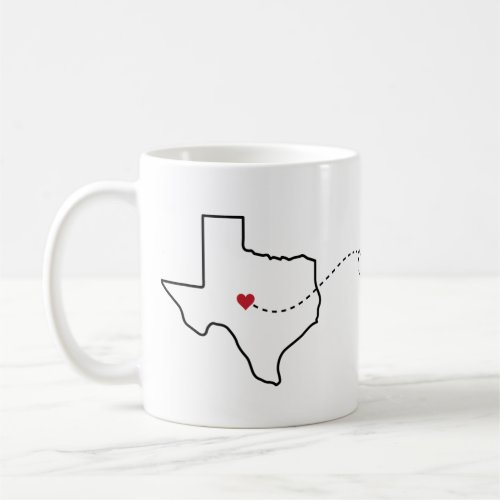 Texas to Washington _ Heart2Heart Coffee Mug