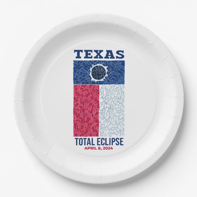 Texas Total Eclipse Paper Plates (Front)