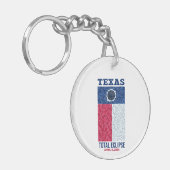 Texas Total Eclipse Round Keychain (Front Left)