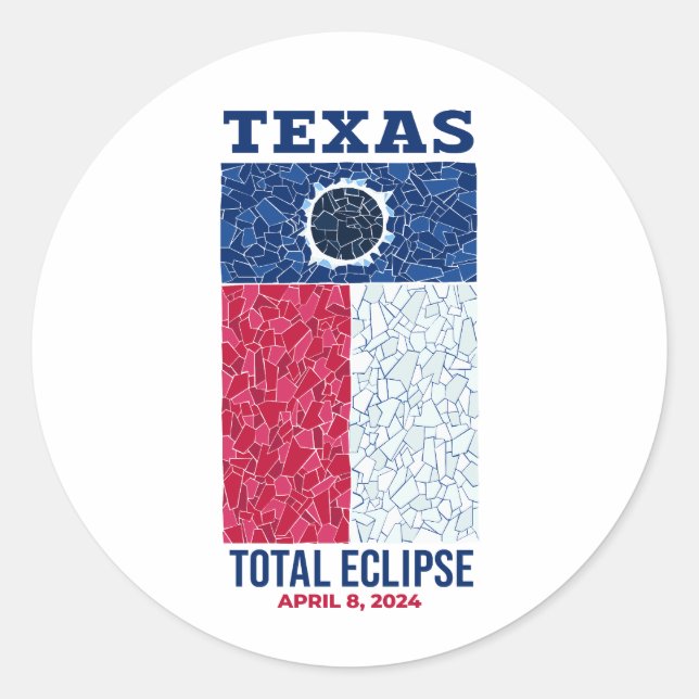 Texas Total Eclipse Round Sticker (Front)