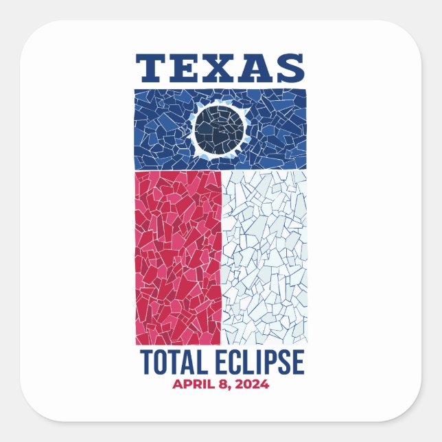 Texas Total Eclipse Square Sticker (Front)