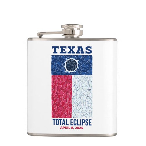 Texas Total Eclipse Vinyl Wrapped Flask