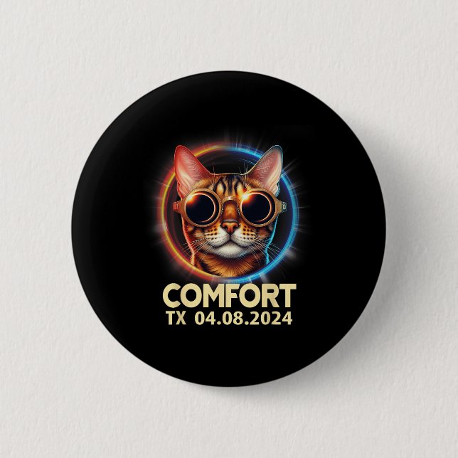 Texas Total Solar Eclipse 2024  Button (Front)