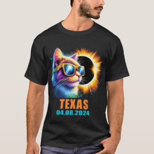 Texas Total Solar Eclipse 2024 Cat Solar Eclipse G T-Shirt
