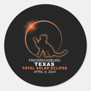 Texas Total Solar Eclipse 2024  Classic Round Sticker
