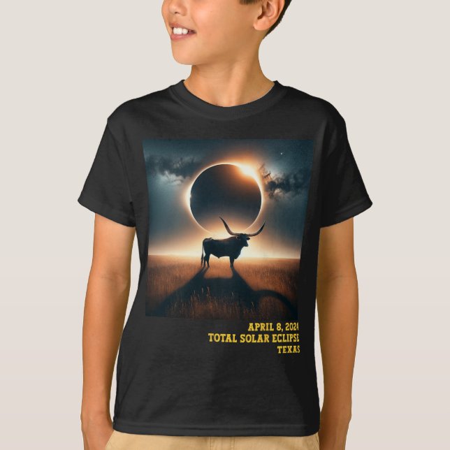 Texas Total Solar Eclipse 2024 Commemorative Astro T-Shirt (Front)