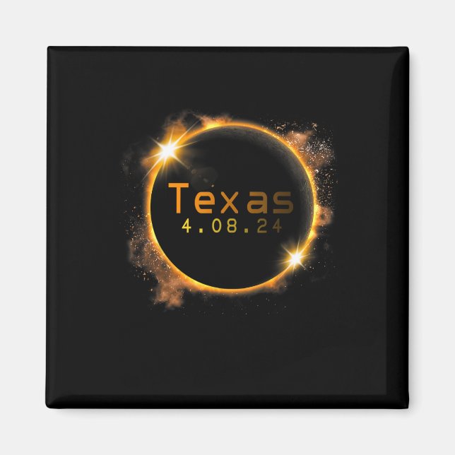 Texas Total Solar Eclipse 2024 Solar Eclipse  Magnet (Front)