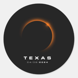 Texas Total Solar Eclipse 2024 Texas Solar Eclipse Classic Round Sticker