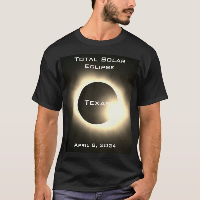 Texas Total solar eclipse April 8, 2024 T-Shirt (Front)