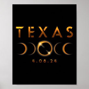 Texas Total Solar Eclipse April 8 2024 Texas Solar Poster