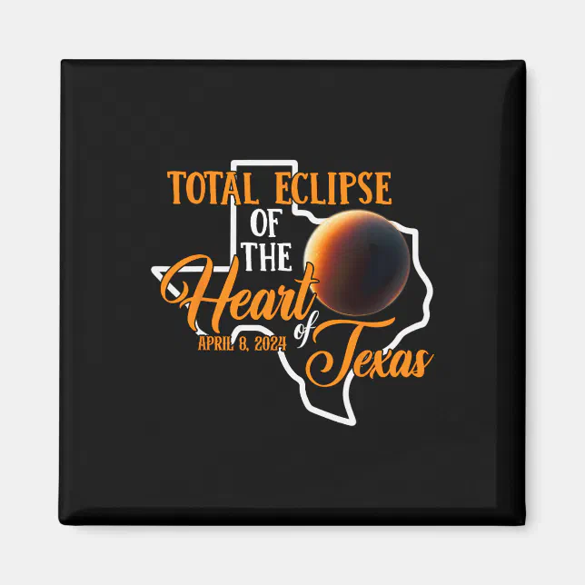 Texas Total Solar Eclipse April 8 2024 Usa Map Tot Magnet | Zazzle