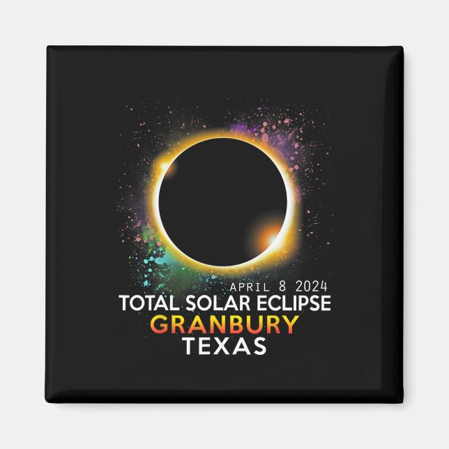Texas Totality Total Solar Eclipse April 8 2024  Magnet (Front)