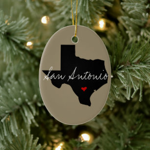 Texas Town Ceramic Ornament