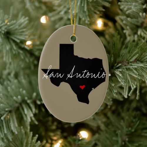 Texas Town Ceramic Ornament