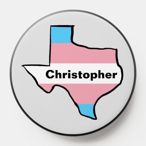 Texas Trans Pride Flag with Name PopSocket