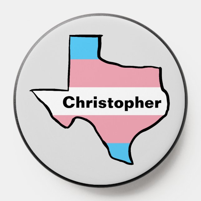 Texas Trans Pride Flag with Name PopSocket (Popsocket)