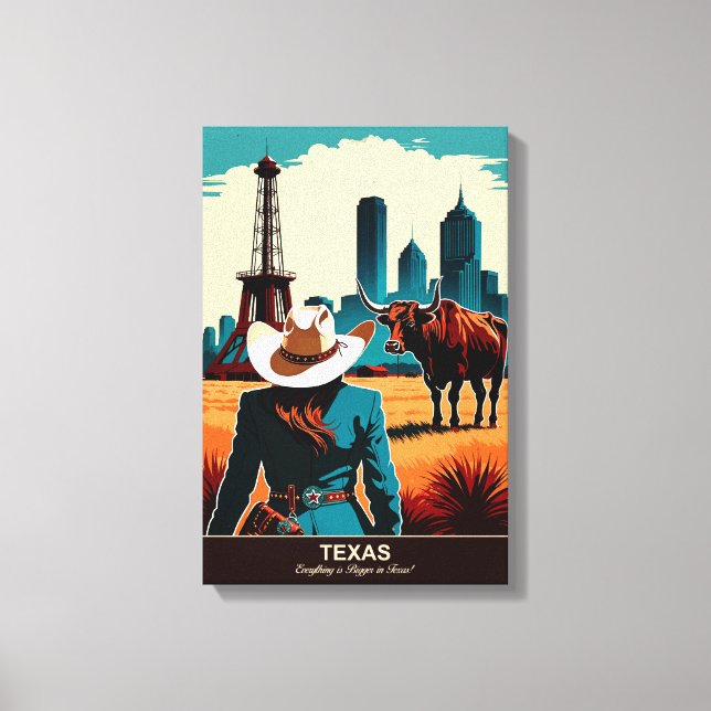 Texas Travel: Everything is Bigger Canvas Print (Front)