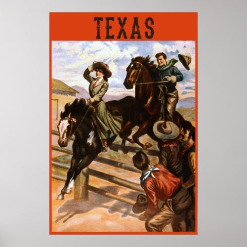 Texas travel poster