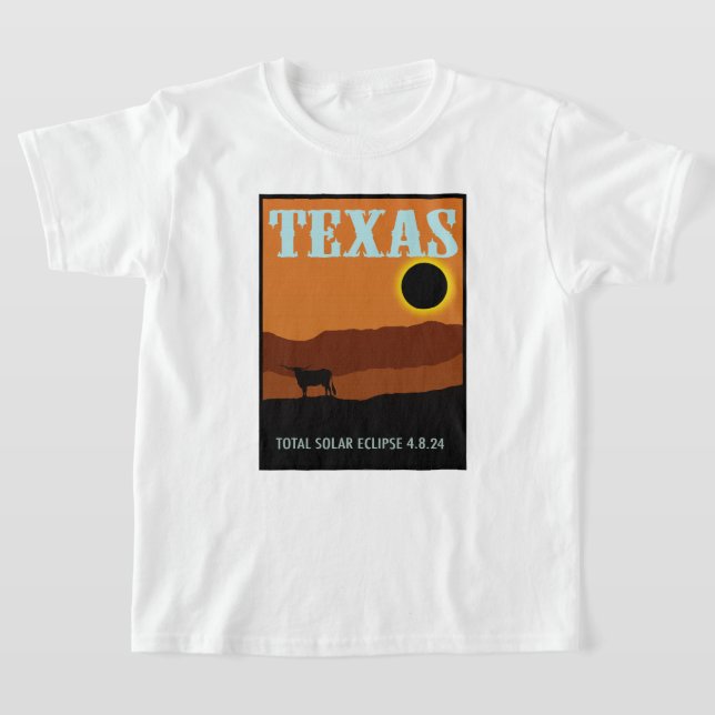 Texas Travel Poster Eclipse T-Shirt (Laydown)