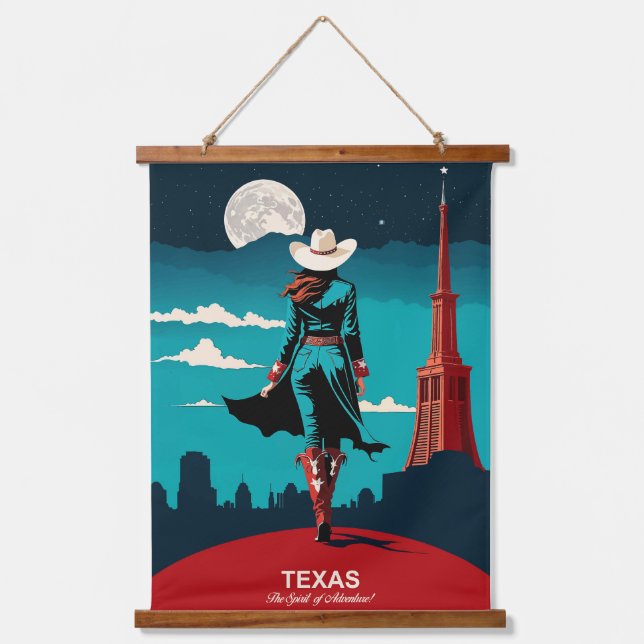 Texas Travel: The Spirit of Adventure Hanging Tapestry (Front)