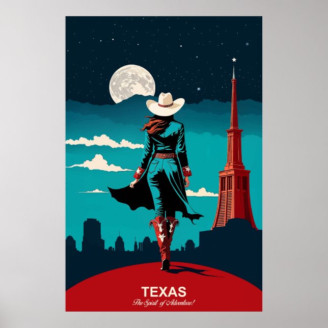 Texas Travel: The Spirit of Adventure Travel Poste Poster (Front)