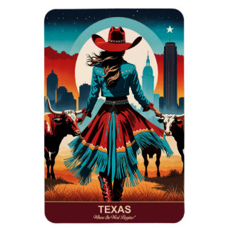 Texas Travel: Where the West Begins Flexible Magnet