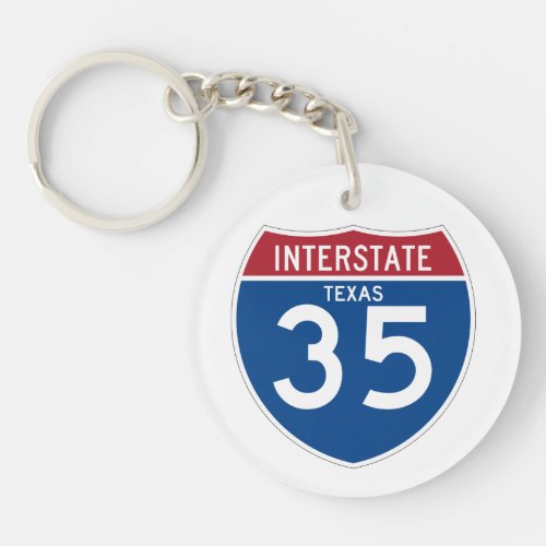 Texas TX I_35 Interstate Highway Shield _ Keychain