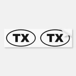 Texas TX oval Bumper Sticker